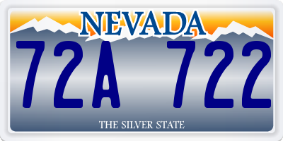 NV license plate 72A722