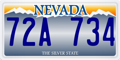 NV license plate 72A734