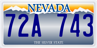 NV license plate 72A743