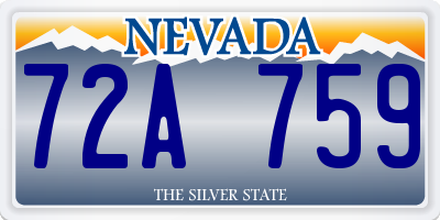 NV license plate 72A759