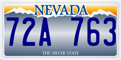 NV license plate 72A763