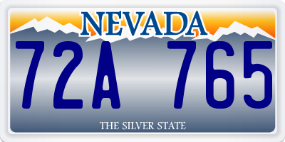 NV license plate 72A765