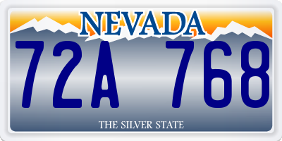 NV license plate 72A768