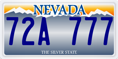 NV license plate 72A777