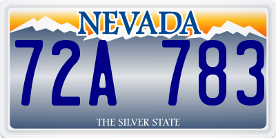 NV license plate 72A783