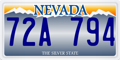 NV license plate 72A794