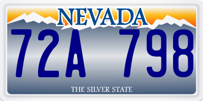 NV license plate 72A798