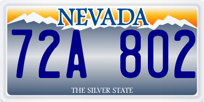 NV license plate 72A802