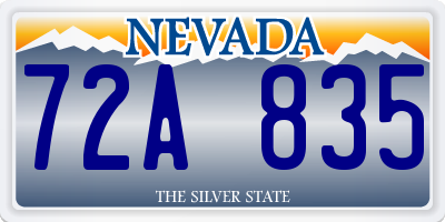 NV license plate 72A835