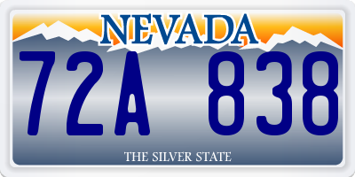 NV license plate 72A838