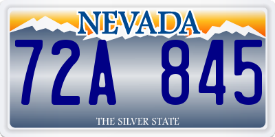 NV license plate 72A845