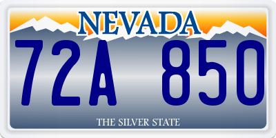 NV license plate 72A850