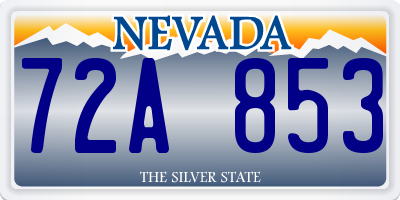NV license plate 72A853