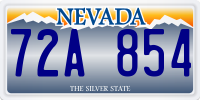 NV license plate 72A854