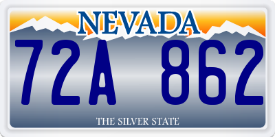 NV license plate 72A862