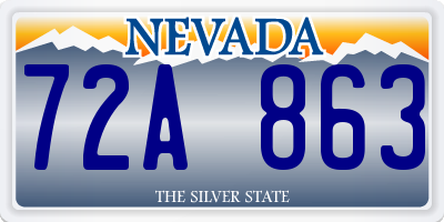 NV license plate 72A863