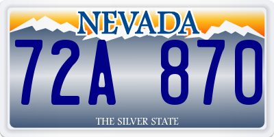 NV license plate 72A870