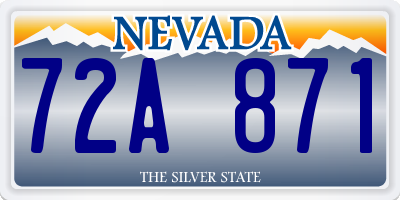 NV license plate 72A871