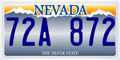 NV license plate 72A872