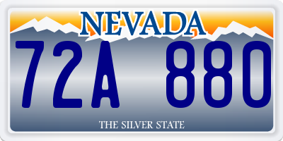NV license plate 72A880