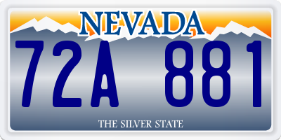 NV license plate 72A881