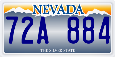 NV license plate 72A884