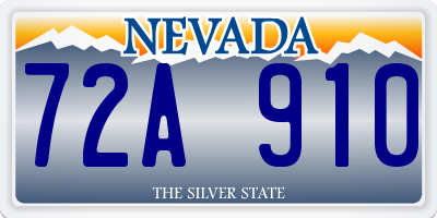 NV license plate 72A910