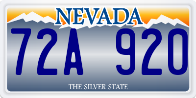 NV license plate 72A920