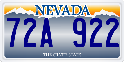 NV license plate 72A922