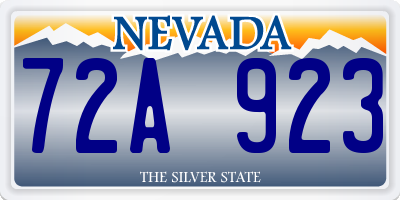 NV license plate 72A923