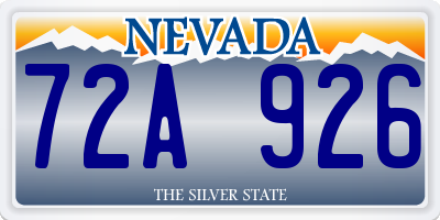 NV license plate 72A926