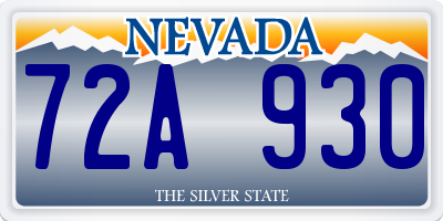 NV license plate 72A930