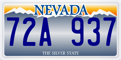 NV license plate 72A937