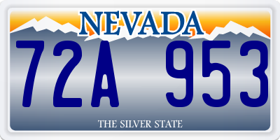 NV license plate 72A953