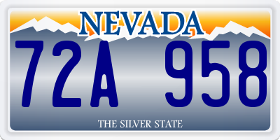 NV license plate 72A958