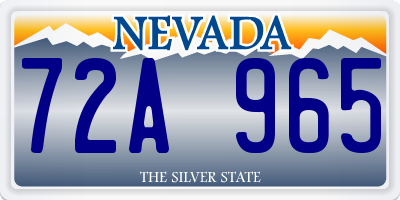 NV license plate 72A965