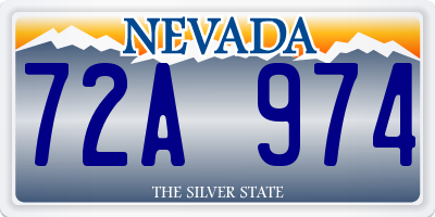 NV license plate 72A974