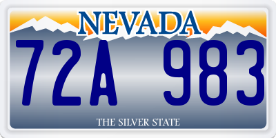 NV license plate 72A983