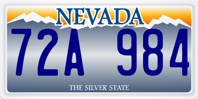 NV license plate 72A984