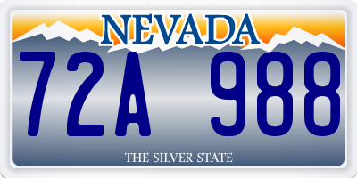 NV license plate 72A988