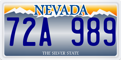 NV license plate 72A989