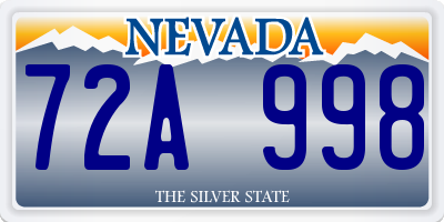 NV license plate 72A998