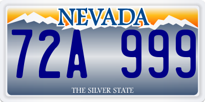 NV license plate 72A999