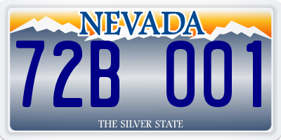 NV license plate 72B001