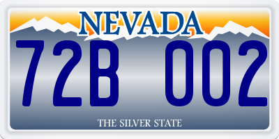 NV license plate 72B002