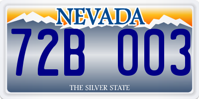 NV license plate 72B003