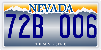 NV license plate 72B006