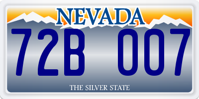 NV license plate 72B007