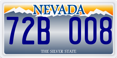 NV license plate 72B008