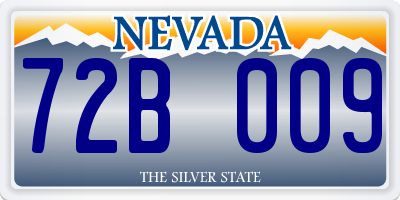 NV license plate 72B009